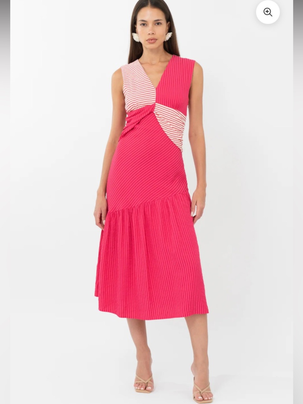 Adelyn Rae Desi Textured Colorblock Striped Dress NWT Size M - Picture 11 of 11